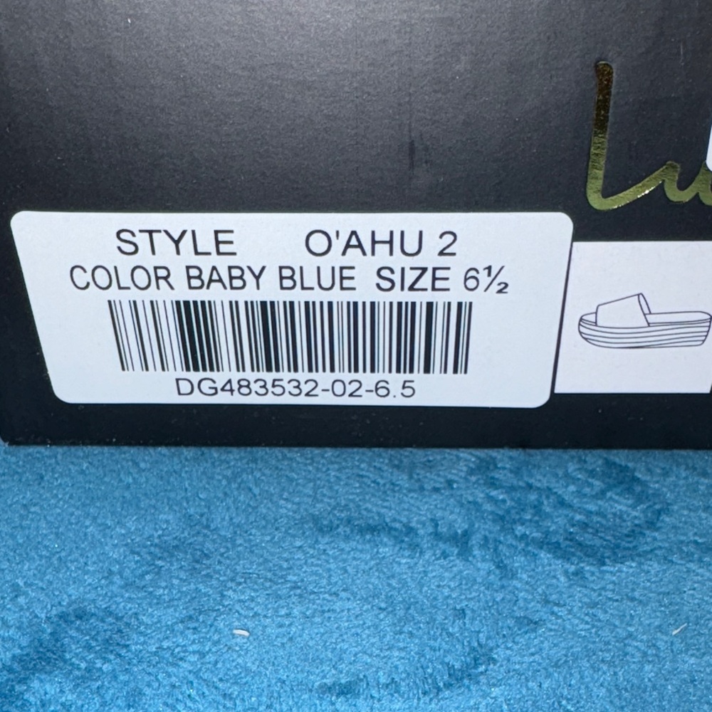 Lulu's Light Blue Platform Slides - Picture 5 of 5
